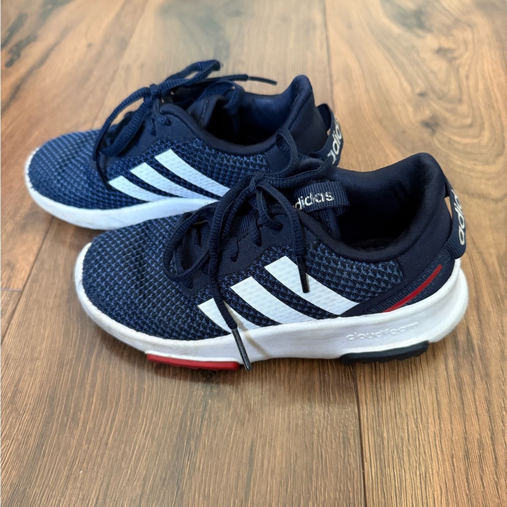 Adidas Kids Navy and White Sneakers